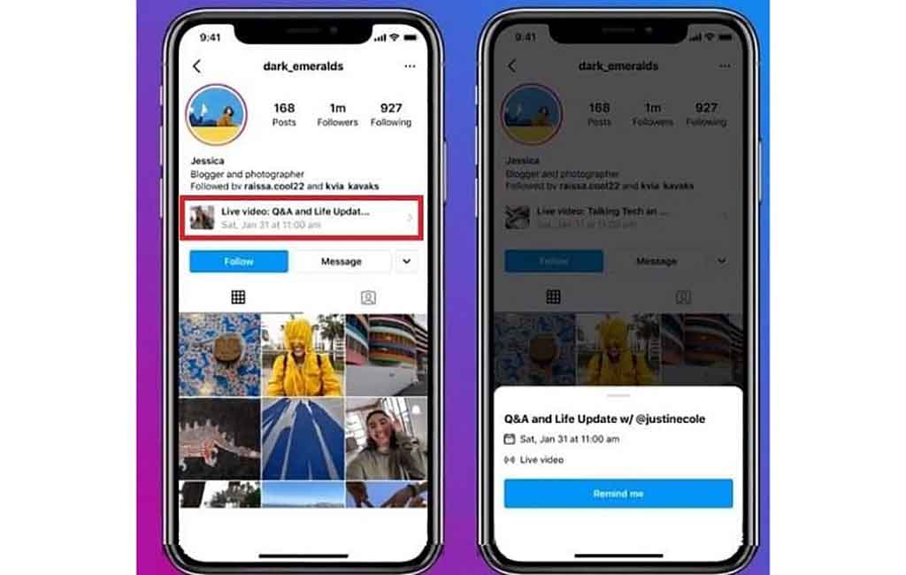 قابلیت جدید نمایش زمان‌بندی لایوهای آینده اینستاگرام