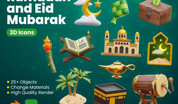 دانلود رایگان UI8_ramadan-and-eid-mubarak-3d-icons