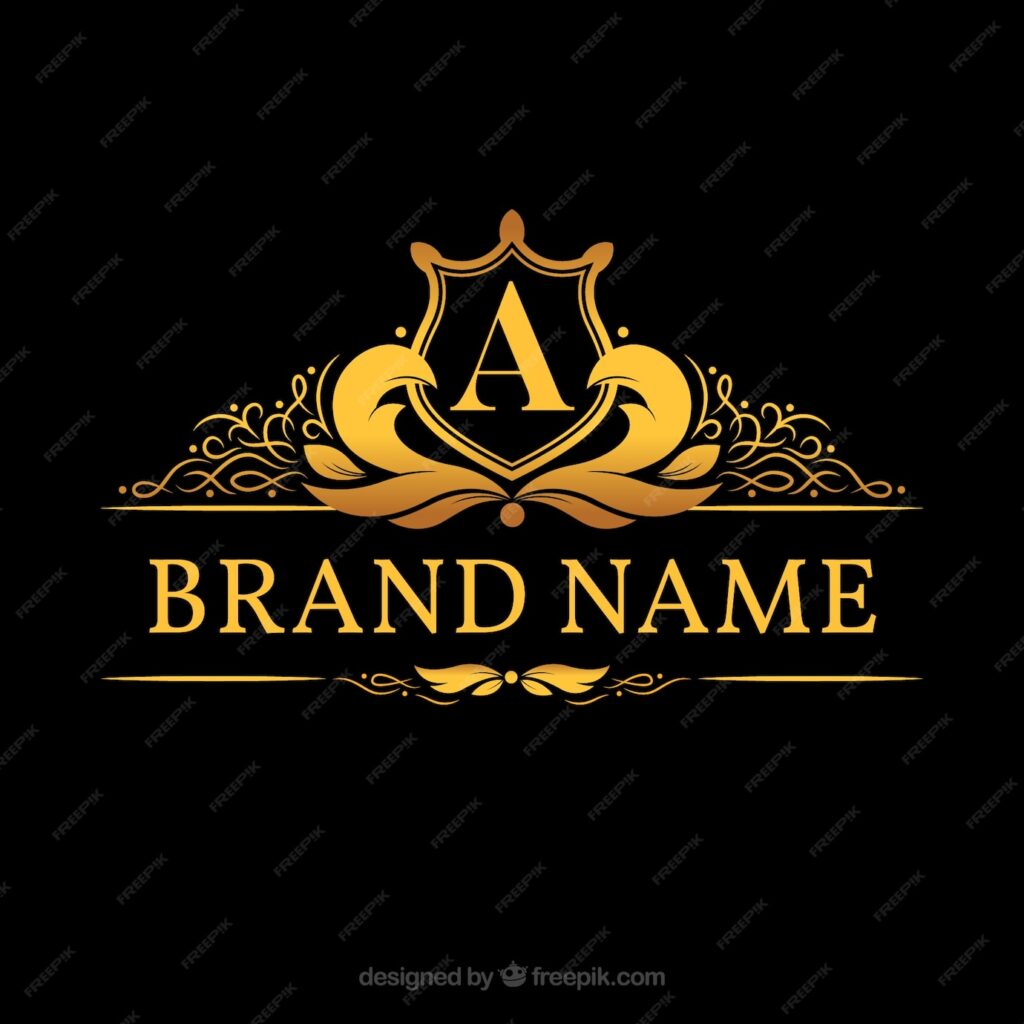 لوگوی مونوگرام با حرف طلایی "a"- دانلود رایگان - لوگو لایه باز