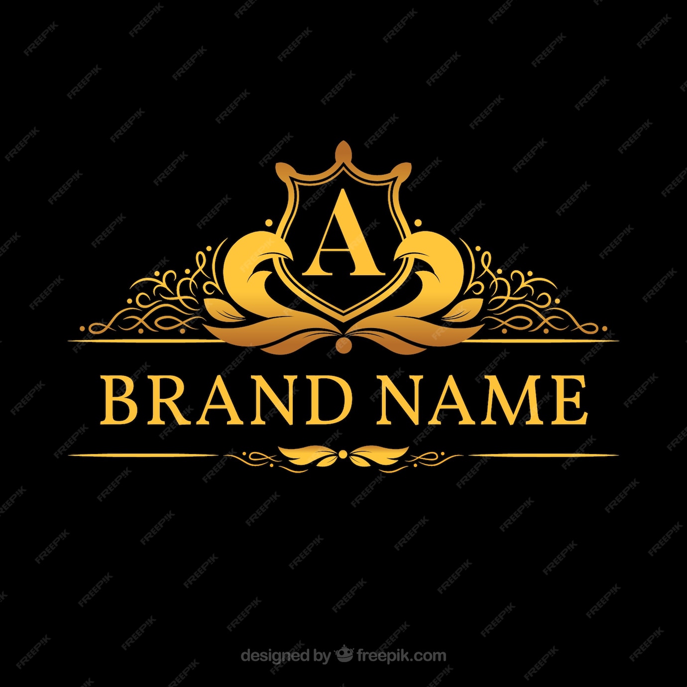لوگوی مونوگرام با حرف طلایی "a"- دانلود رایگان - لوگو لایه باز