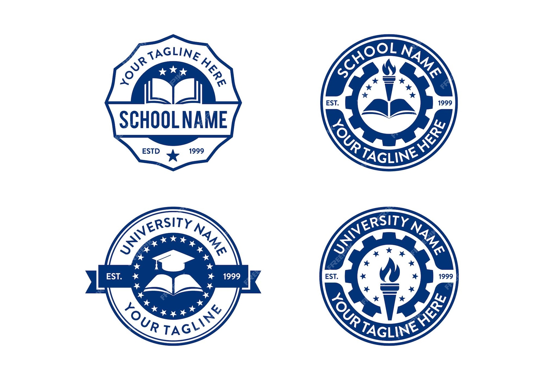 مجموعه ای از الگوی طراحی لوگو نشان نشان برای دانشگاه مدرسه- دانلود رایگان - عکس و وکتور - قالب 
