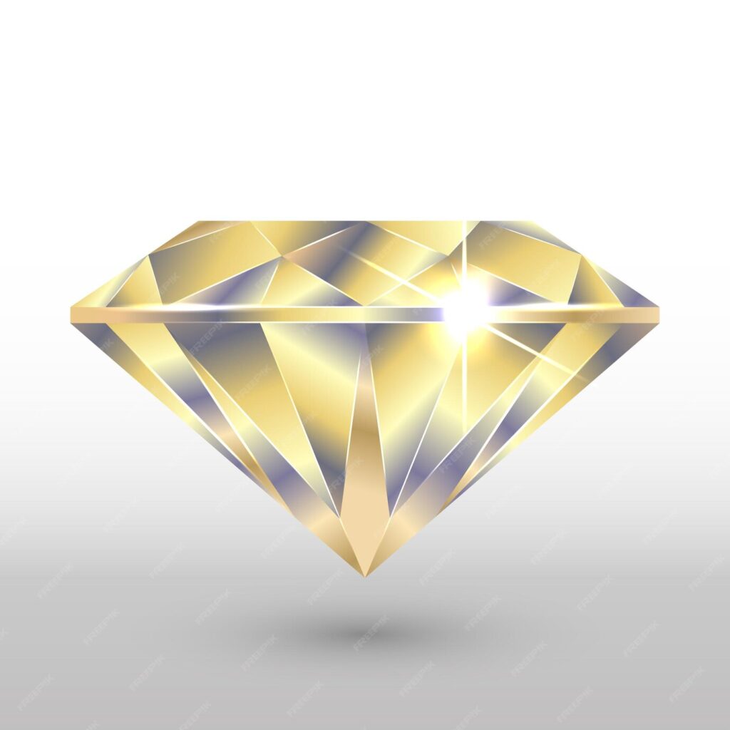 یک کریستال الماس در تن های طلایی تصویر برداری- دانلود رایگان - عکس و وکتور- موکاپ