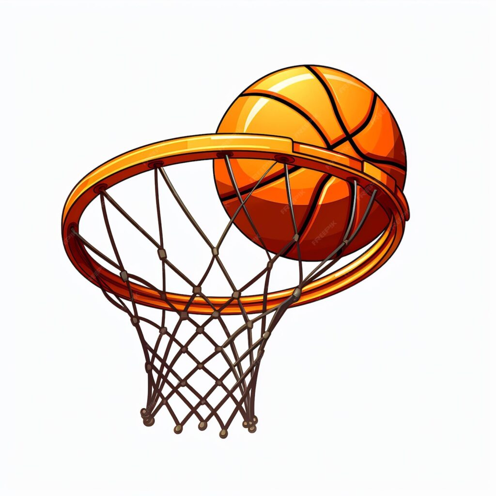 نقاشی حلقه بسکتبال با توری که روی آن نوشته شده است بسکتبال- دانلود رایگان - عکس و وکتور 
