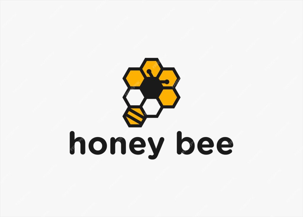 تصویر برداری وکتور طراحی لوگوی زنبور عسل- دانلود رایگان