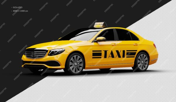 تاکسی تاکسی شهری لوکس نارنجی نارنجی واقعی و واقعی از نمای سمت چپ- دانلود رایگان - عکس و وکتور