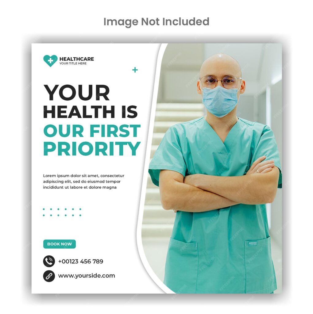 طراحی قالب پست اینستاگرام یا رسانه های اجتماعی مراقبت های بهداشتی پزشکی- دانلود رایگان -قالب