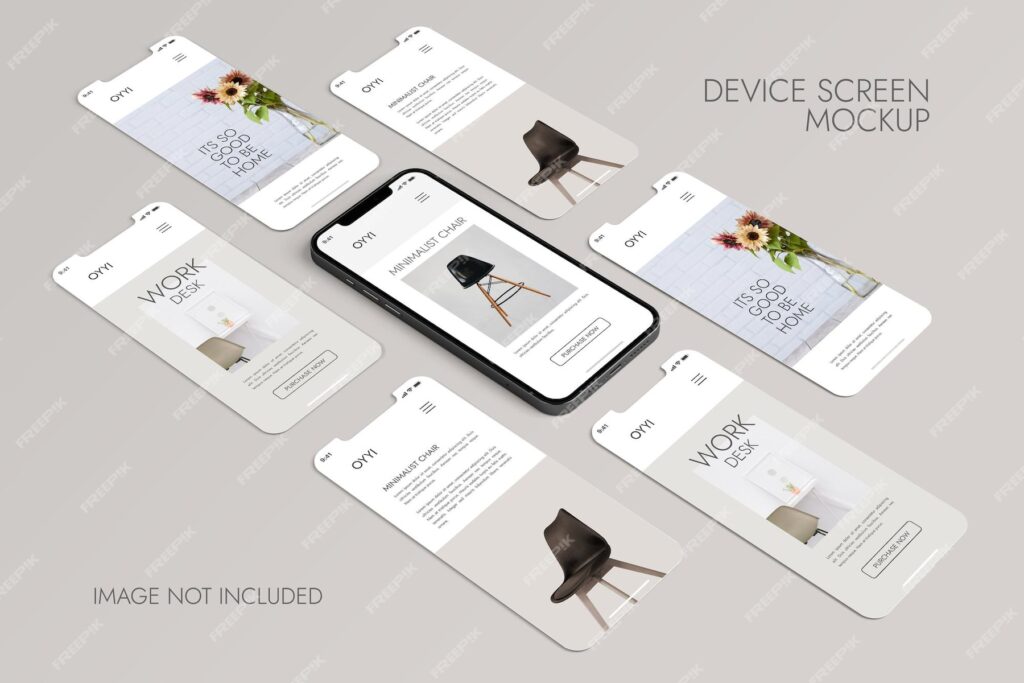 تلفن و صفحه نمایش - مدل ارائه برنامه ui ux - دانلود رایگان - موکاپ