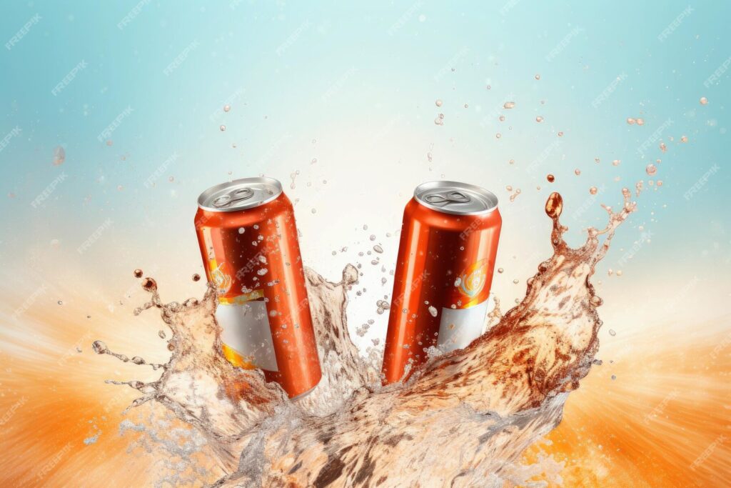 قوطی نوشابه با کمک Mockup Splash تولید شد- دانلود رایگان -موکاپ 