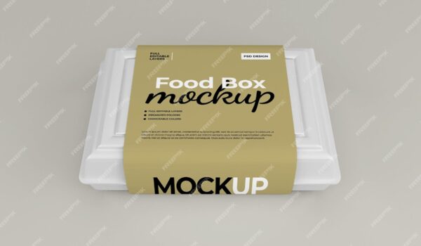 ماکت جعبه غذا را برای بسته بندی فست فود بردارید- دانلود رایگان -موکاپ