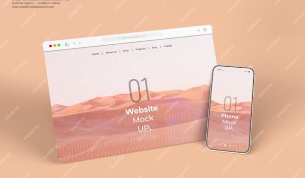 ارائه وب سایت با مدل گوشی هوشمند جدا شده- دانلود رایگان - موکاپ