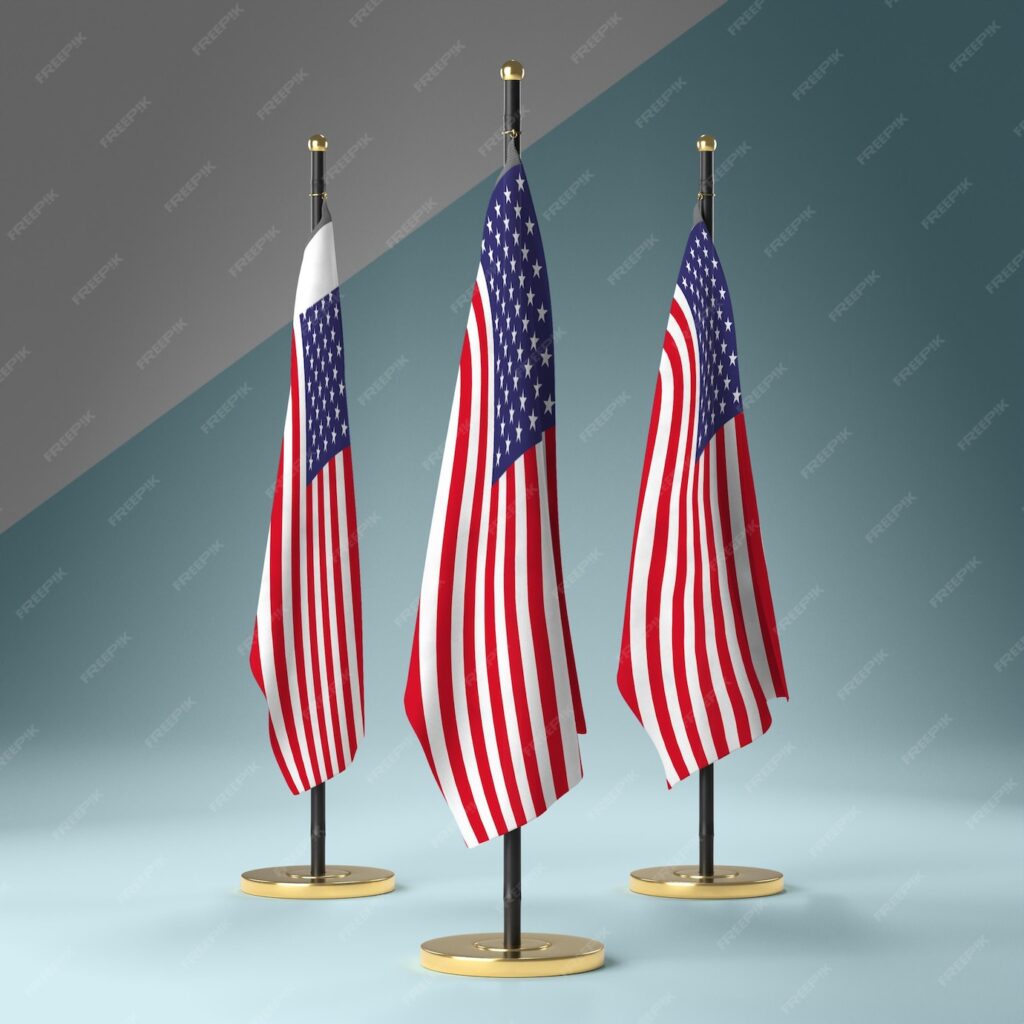 مجموعه ای از پرچم های ایالات متحده آمریکا- دانلود رایگان -موکاپ