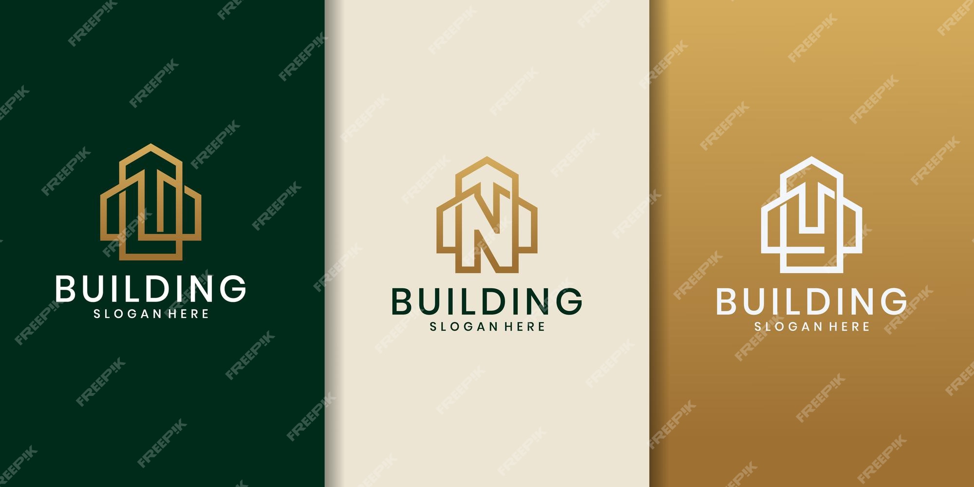 مفهوم لوگوی اولیه L n y با وکتور الگوی ساختمان. لوگوی ساده طراحی خانه - دانلود رایگان -لوگو