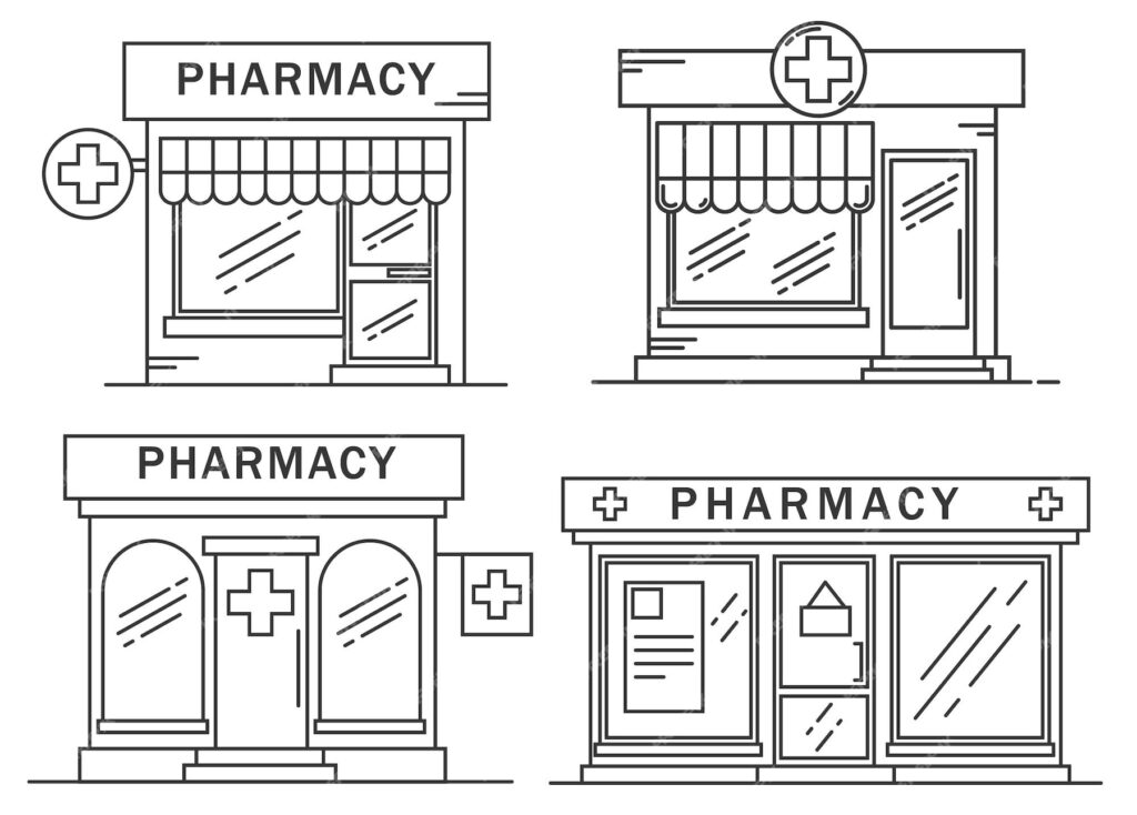 طرح کلی ساختمان های داروخانه داروخانه- دانلود رایگان -عکس و وکتور 