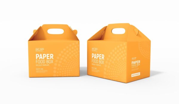ماکت بسته بندی جعبه تحویل مواد غذایی کاغذی- دانلود رایگان -عکس و وکتور 