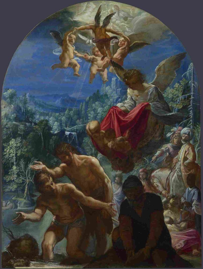 نقاشی Adam Elsheimer - The Baptism of Christ