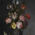 نقاشی Balthasar_van_der_Ast_Flowers_in_a_Vase_with_Shells_and_Insects