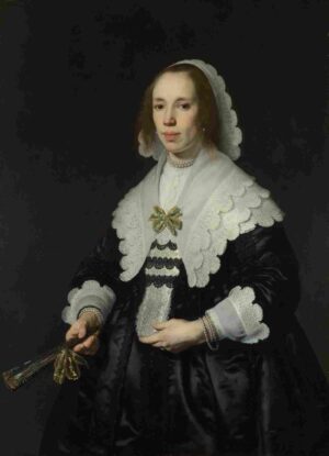 نقاشی Bartholomeus_van_der_Helst_Portrait_of_a_Lady_in_Black_Satin