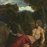 نقاشی Circle_of_Annibale_Carracci_Saint_John_the_Baptist_seated_in_the