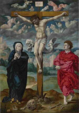 Circle_of_Pieter_Coecke_van_Aalst_The_Crucifixion_Central_Panel