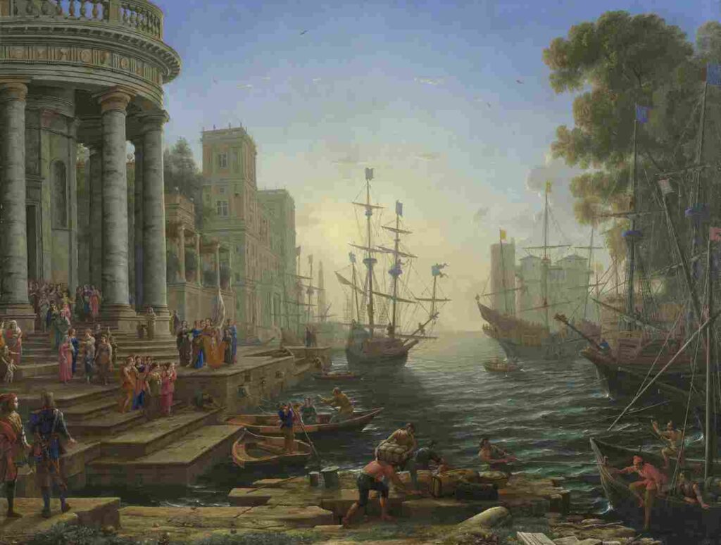 نقاشی Claude - Seaport with the Embarkation of Saint Ursula