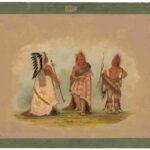 نقاشی George Catlin - A Pawnee Chief with Two Warriors