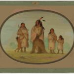 نقاشی George Catlin - Assinneboine Warrior and His Family