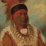 نقاشی George Catlin - The White Cloud, Head Chief of the Iowas