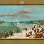 نقاشی George Catlin Portage Around the Falls of Niagara at Table Rock