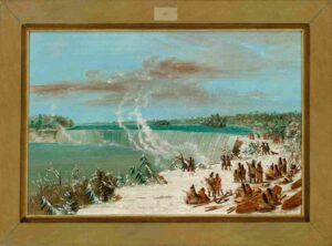 نقاشی George Catlin Portage Around the Falls of Niagara at Table Rock