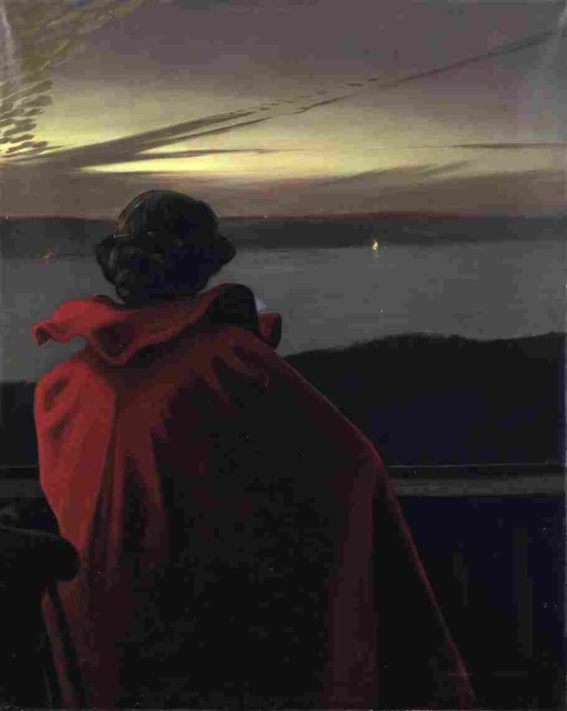 نقاشی Harald_Slott-Moller_Sankt_Hans_aften_ved_Vejle_Fjord