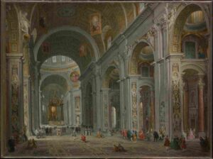 نقاشی Interior_of_Saint_Peter's_Rome_1754_Giovanni