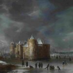 نقاشی Jan Beerstraaten - The Castle of Muiden in Winter