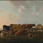 نقاشی Landscape with Cattle 1800 Jacob van Strij
