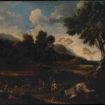 نقاشی Landscape with a Battle between Two Rams 1640 Jan Miel