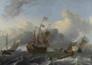 نقاشی Ludolf_Bakhuizen_The_Eendracht_and_a_Fleet_of_Dutch_Men_of_war