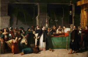 نقاشی Luis Montero – The funerals of inca Atahualpa1867