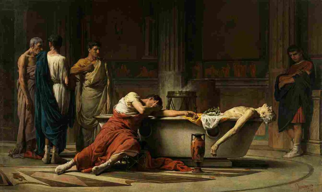 نقاشی Manuel Domínguez – Death of Seneca1871