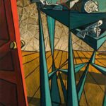 نقاشی Oscar Dominguez – Telephone and revolver1943