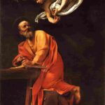نقاشی The Inspiration of Saint Matthew 1602 (italy)