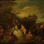 نقاشی after Jean-Baptiste Joseph Pater - The Gift of the Fisherme
