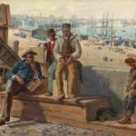 نقاشی David Norslup - Negro Boys on the Quayside