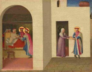 نقاشیFra Angelico The Healing of Palladia by Saint Cosmas and Saint Damian