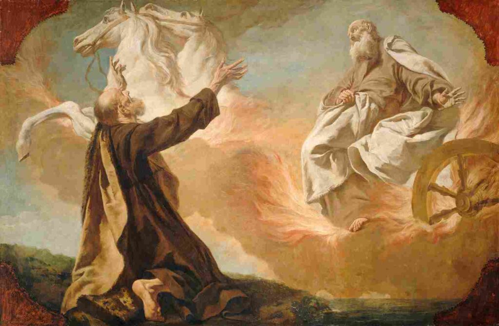 نقاشیGiuseppe Angeli - Elijah Taken Up in a Chariot of Fire