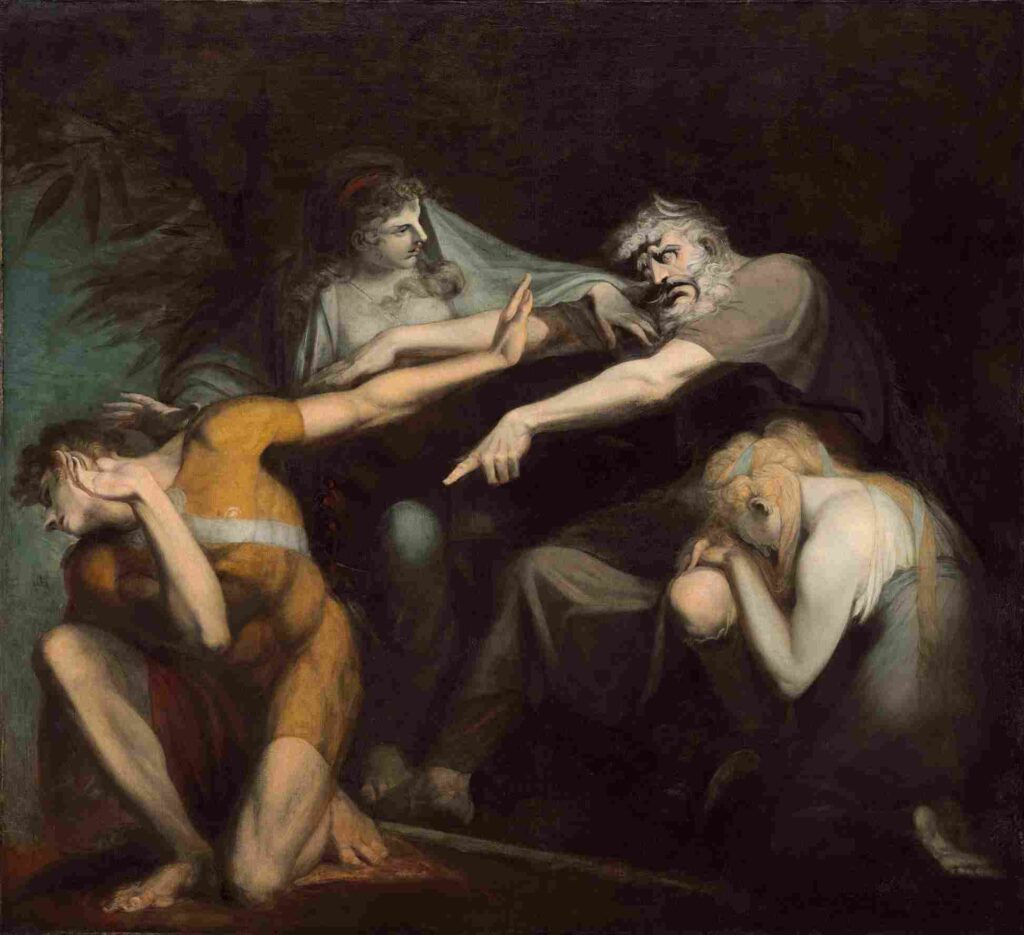نقاشیHenry Fuseli - Oedipus Cursing His Son Polynices