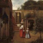 نقاشی Woman and Child in a Courtyard