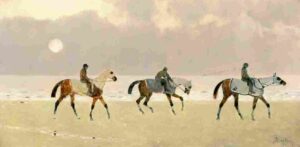 نقاشی Rene Pierre Charles Princeteau Riders on the Beach at Dieppe