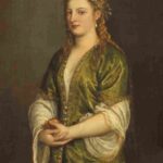نقاشیTitian - Woman Holding an Apple