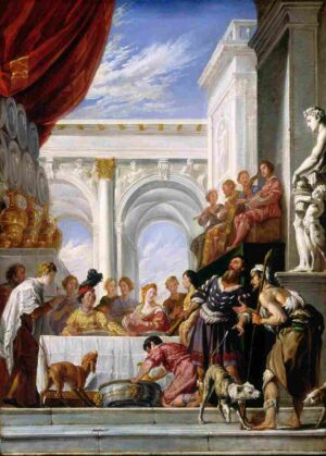 نقاشیWorkshop of Domenico Fetti The Parable of Lazarus and the Rich Man