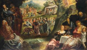 نقاشیWorkshop of Jacopo Tintoretto The Worship of the Golden Calf